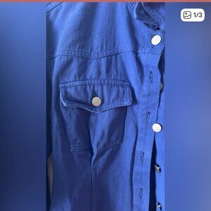 Le Lis Royal Blue Collared Denim Dress - 100.00